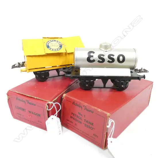 TWO BOXED HORNBY PIECES; CEMENT WAGON & NO.1 PETROL TANK WAGON 'ESSO'